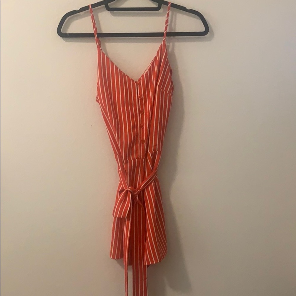 Orange and white striped romper!